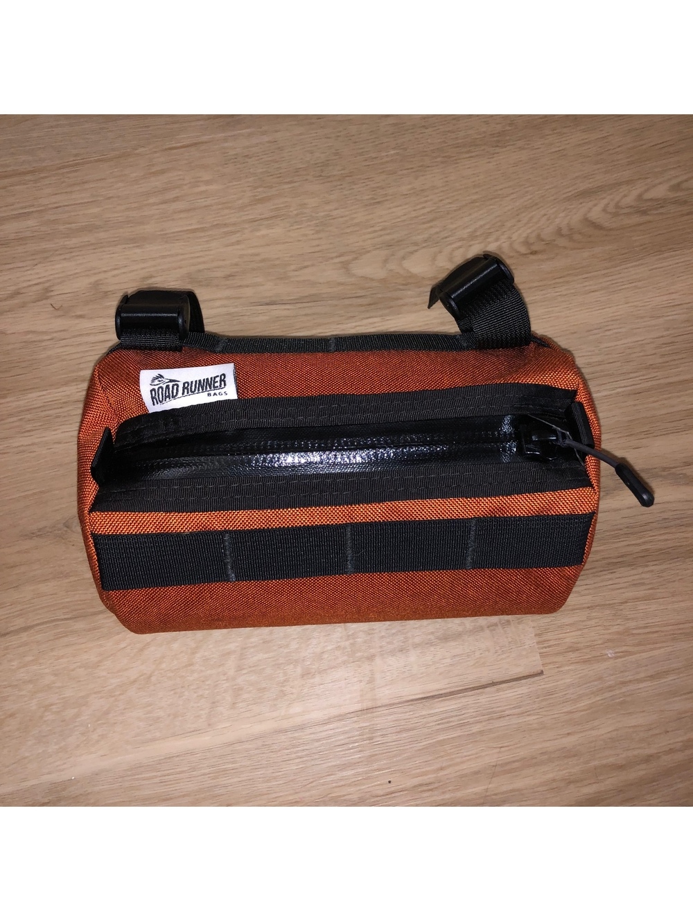 ROAD RUNNER BAGS SUPREME HANDLEBAR BAG BLACK ORANGE 2.6 LITER CYCLING BIKING